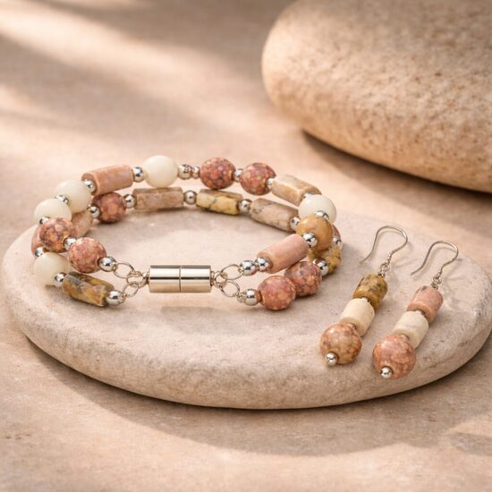 Zemes toņu rotu komplekts "Dabas pērles"